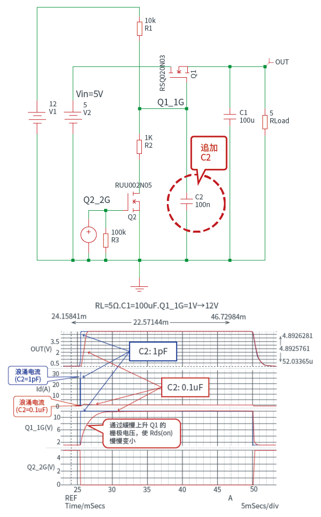 Nch MOSFET 负载开关等效电路图